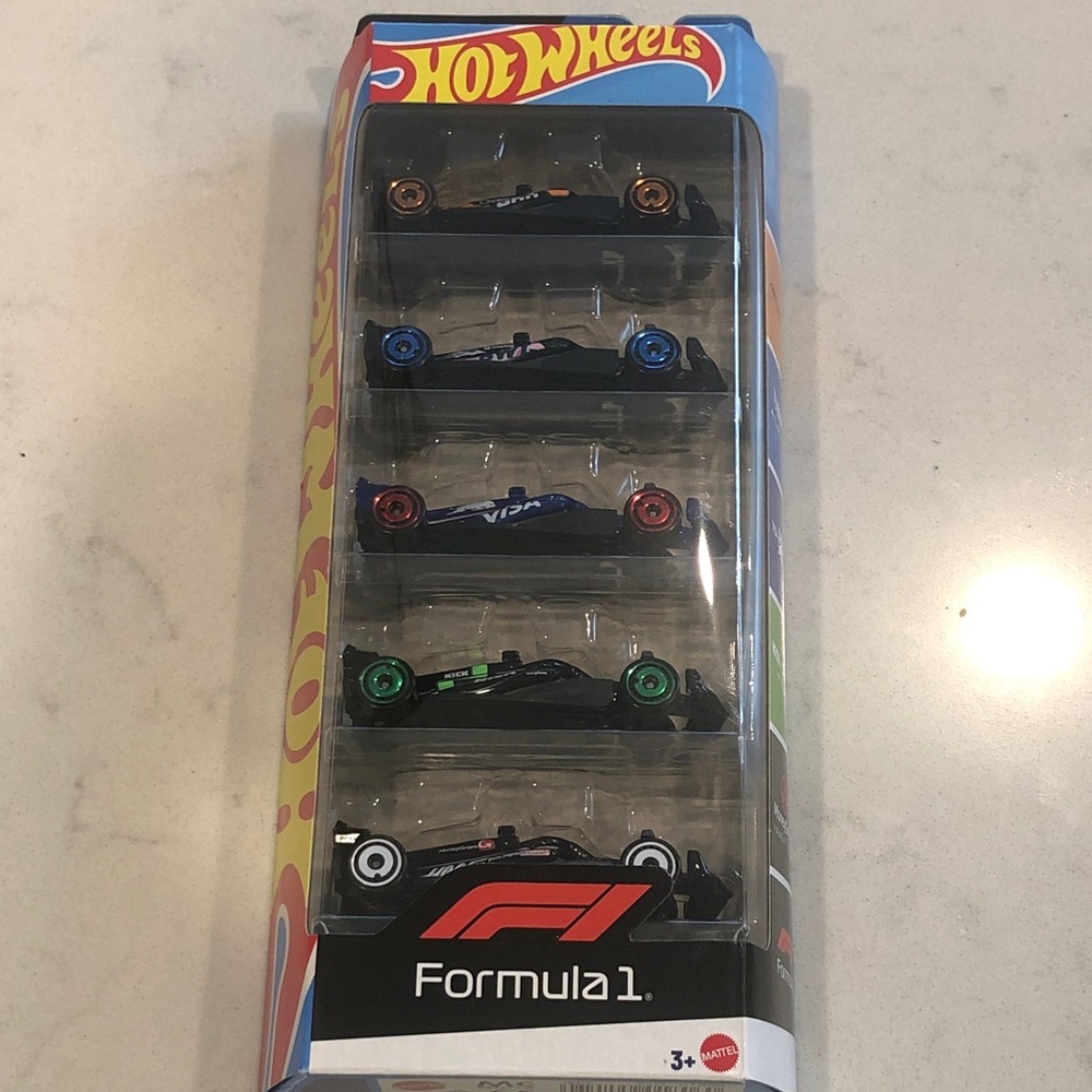 Mattel Hot Wheels Formula 1 Car Set - Black with Multicolor Accents
